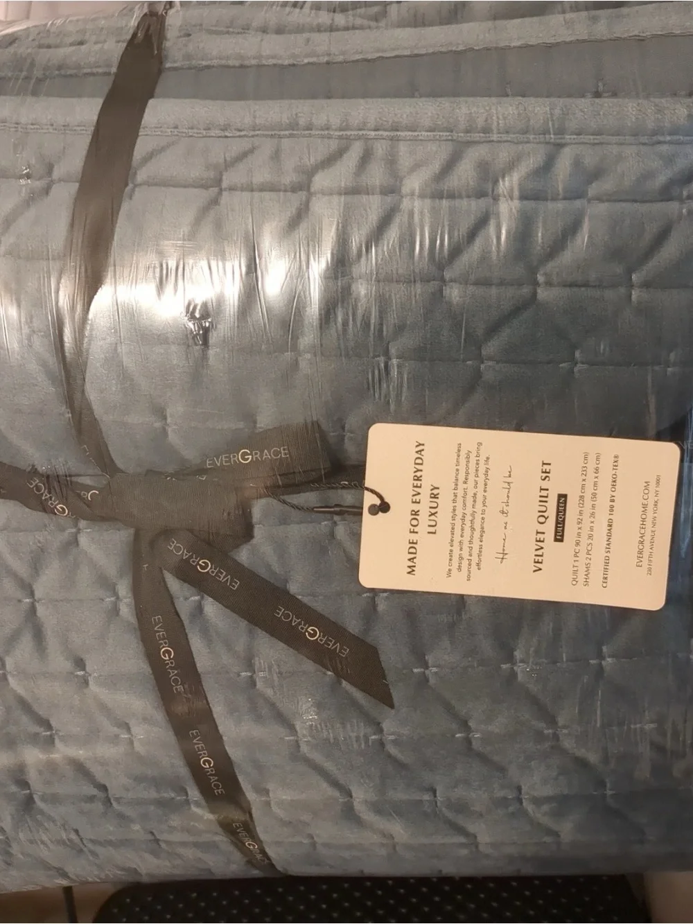 EverGrace Luxury Velvet Quilt Bedding Set Full Queen Size 3 Pieces